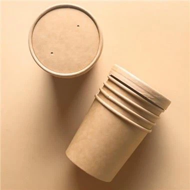 16oz Kraft Daim Ntawv Thawv Nrog Vented Lids
