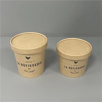 12oz Ice Cream Paper Tubs Nrog Daim Ntawv Lids